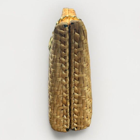 Vintage Susan Gail Roberto Ricci Lacquered Rattan Wicker Clutch Purse Bag Italy - Picture 5 of 8
